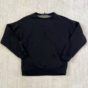 Fashion Nova Black Crewneck Fashion City Sheer Back Sweatshirt M